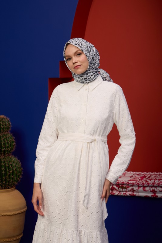 Moda Mevsimi İpekhan Soft Pamuk Eşarp 1193-05 Gri Siyah