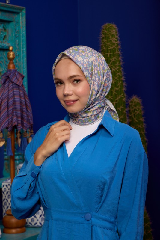 Moda Mevsimi İpekhan Soft Pamuk Eşarp 1193-23 Lavanta Yeşil