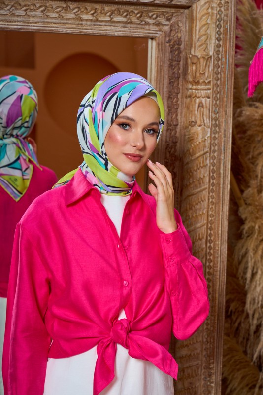 Moda Mevsimi İpekhan Soft Pamuk Eşarp 1199-06 Açık Hardal Ametist