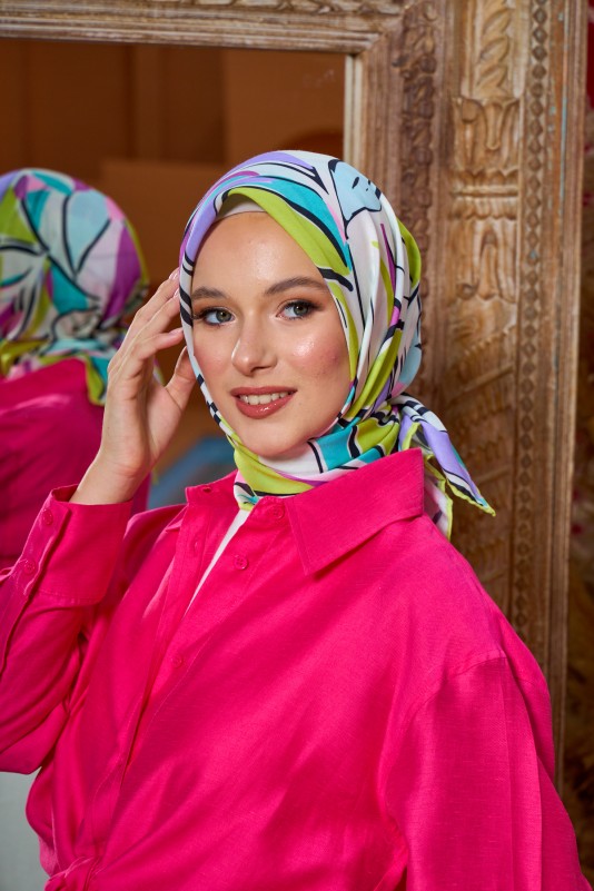 Moda Mevsimi İpekhan Soft Pamuk Eşarp 1199-06 Açık Hardal Ametist