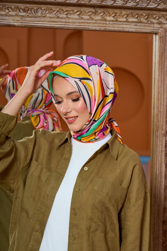 Moda Mevsimi İpekhan Soft Pamuk Eşarp 1199-12 Altuni Turuncu