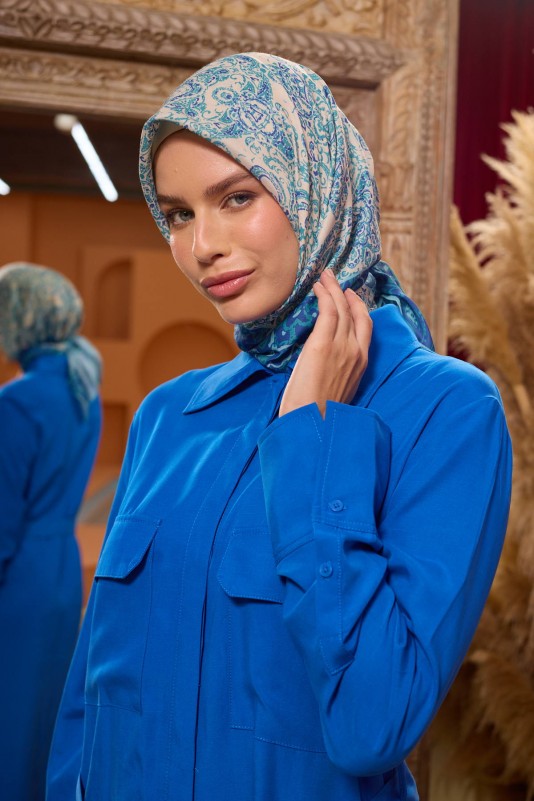 Moda Mevsimi İpekhan Soft Pamuk Eşarp 1210-09 Çağla Mavi