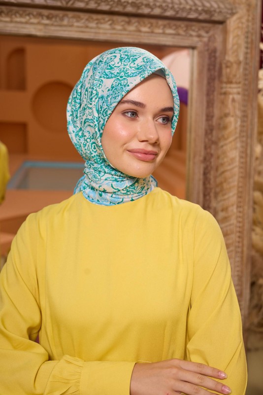 Moda Mevsimi İpekhan Soft Pamuk Eşarp 1210-11 Bebe Mavi Mint