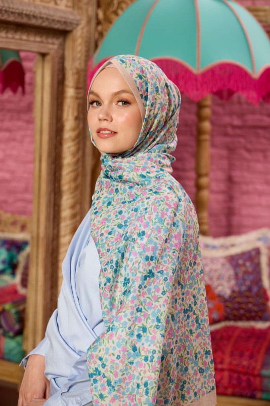 Moda Mevsimi İpekhan Soft Pamuk Şal 3046-04 Açık Turkuaz Pembe