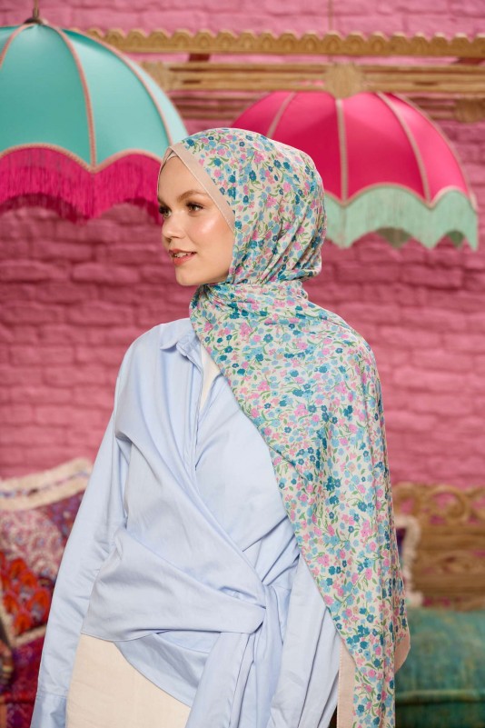 Moda Mevsimi İpekhan Soft Pamuk Şal 3046-04 Açık Turkuaz Pembe