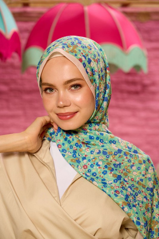 Moda Mevsimi İpekhan Soft Pamuk Şal 3046-08 Mint Yeşili