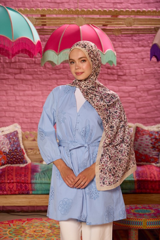 Moda Mevsimi İpekhan Soft Pamuk Şal 3046-27 Sütlü Kahve