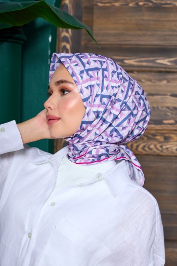 Moda Mevsimi İpekhan Soft Pamuk Eşarp 1203-09 Pembe Mor