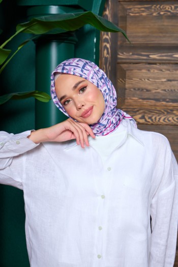 Moda Mevsimi İpekhan Soft Pamuk Eşarp 1203-09 Pembe Mor