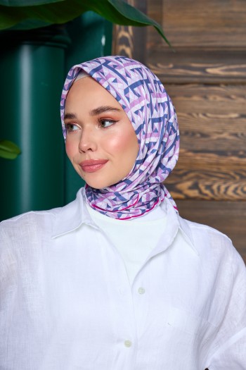 Moda Mevsimi İpekhan Soft Pamuk Eşarp 1203-09 Pembe Mor