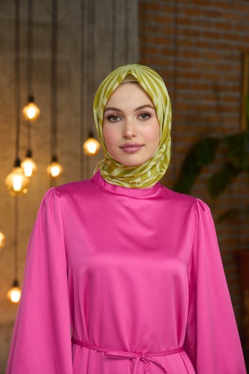 Moda Mevsimi İpekhan Soft Pamuk Eşarp 1184-14 Yağ Yeşili