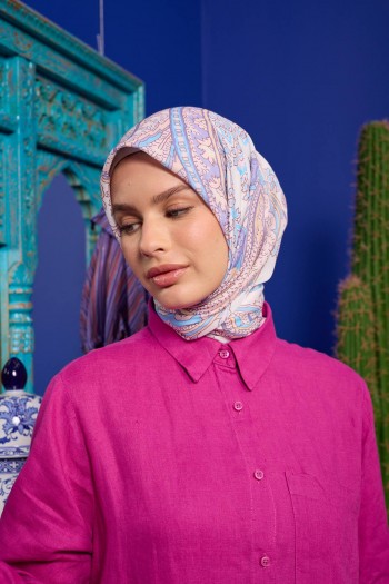 Moda Mevsimi İpekhan Soft Pamuk Eşarp 1214-09 Lila Pudra