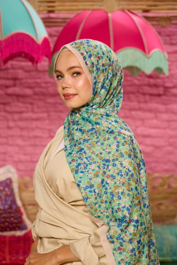 Moda Mevsimi İpekhan Soft Pamuk Şal 3046-08 Mint Yeşili