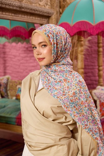 Moda Mevsimi İpekhan Soft Pamuk Şal 3046-10 Kiremit Krem