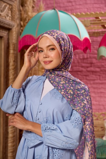 Moda Mevsimi İpekhan Soft Pamuk Şal 3046-19 Lila Açık Mor