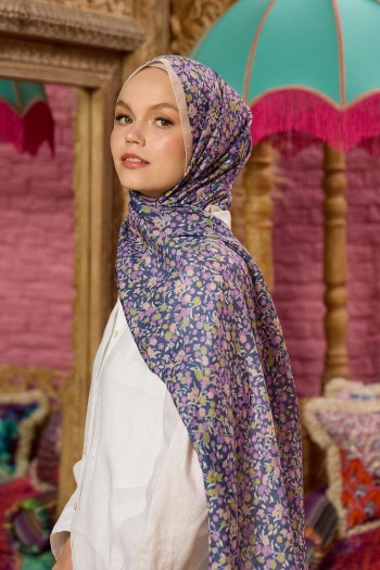 Moda Mevsimi İpekhan Soft Pamuk Şal 3046-24 Patlıcan Mor Pembe