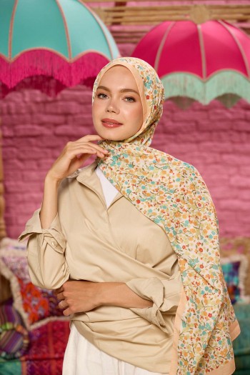 Moda Mevsimi İpekhan Soft Pamuk Şal 3046-25 Hardal Yeşil