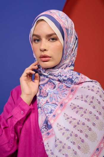 Moda Mevsimi İpekhan Soft Pamuk Şal 3049-12 Açık Pembe Mor